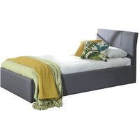 Ascot Single Ottoman Bed Fabric Grey 3 x 7ft