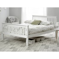 Bedmaster Grace 5ft King Size White Wooden Bed Frame High Footend